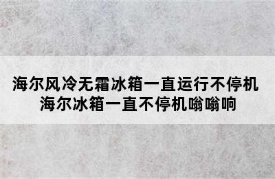 海尔风冷无霜冰箱一直运行不停机 海尔冰箱一直不停机嗡嗡响